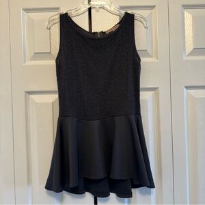 CASUAL COUTURE Black Sleeveless Peplum Top, Size S